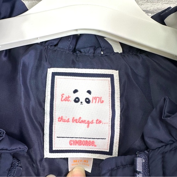 Gymboree Girls Navy White Polka Dot Sleeveless Zippered Puffer Vest - Sz M (7/8) - Picture 7 of 12
